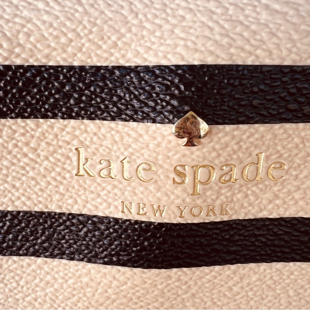 Kate Spade New York Hyde Lane Riley Stripe Tote Bag BLACK BEIGE TAN - Picture 2 of 12
